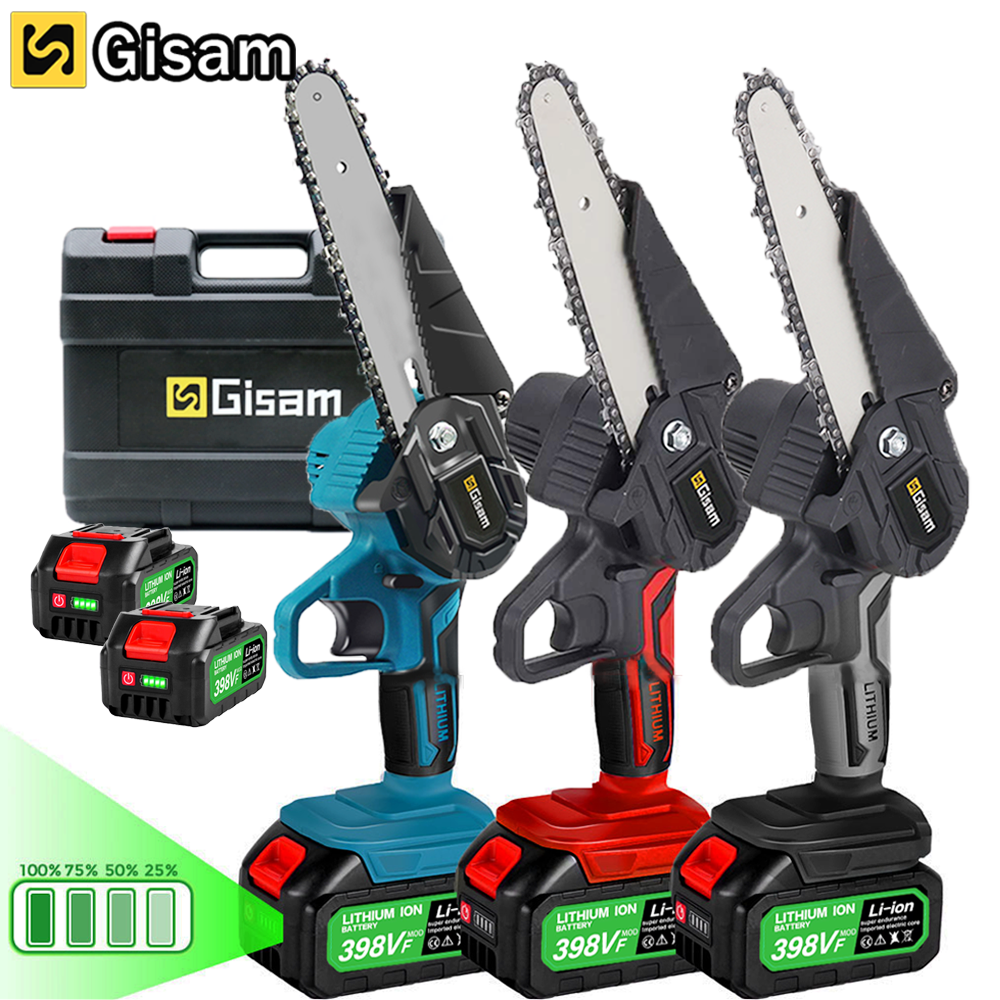 Tronçonneuse électrique, Gisam, 15 cm, 18 V, une batterie, noire