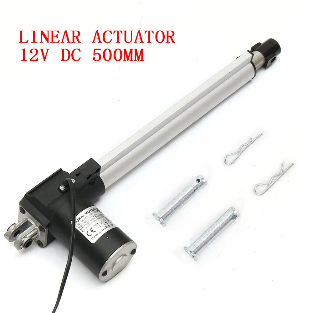 Actionneur linéaire électrique, 6000N 500 mm 20 pouces, DC12V, noir, taille: 500 mm