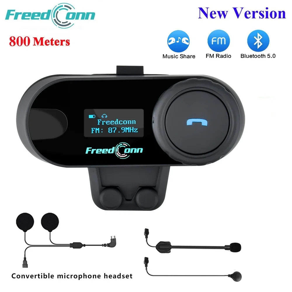 Motorcycle Helmet, FreedConn, TCOM-SC, Wireless Bluetooth, LCD Display, FM Radio, Music Share, 2 Set, No Color, No Size