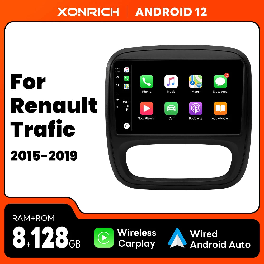 Wireless Speakers, , Renault Trafic 3 2014-2021, AI Voice, Wifi, GPS, 4Core, 1GB 16GB