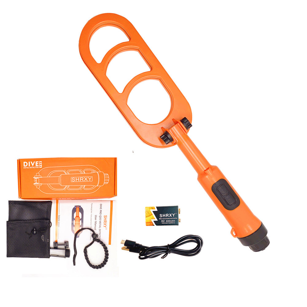 Metal Detector, Shrxy, Folding, Waterproof, Pinpointer, Diving Gold Detecting, No Battery, Orange