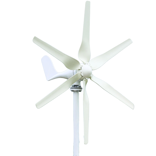 Wind Turbine Generator, 800 W, 6 Blades, MPPT Controller, White