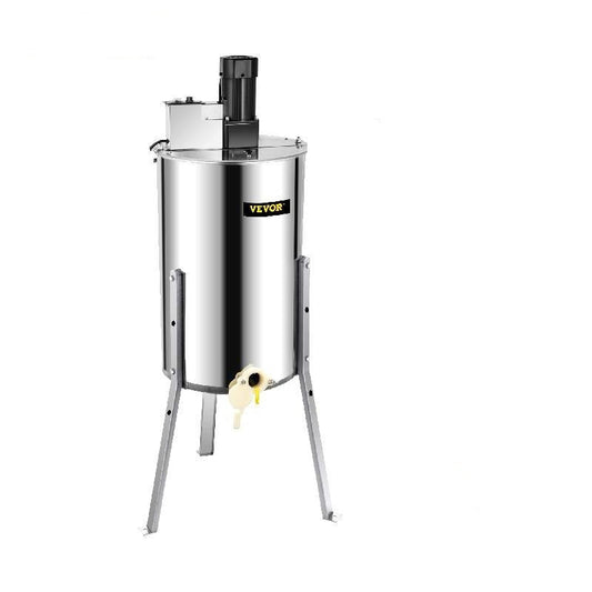 Honey Extractor, Electric, Stainless Steel, 3 Frames, 50cm High, Silver