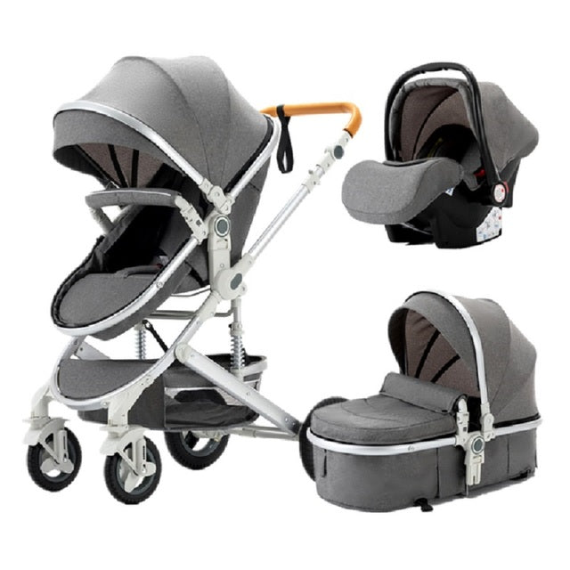 Poussette bébé, Yazoco, 530GP, luxe 3 en 1, cadre en aluminium, gris