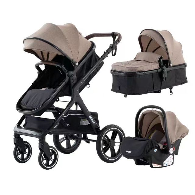 Poussette bébé, Yazoco, 530GP, luxe 3 en 1, cadre en aluminium, kaki