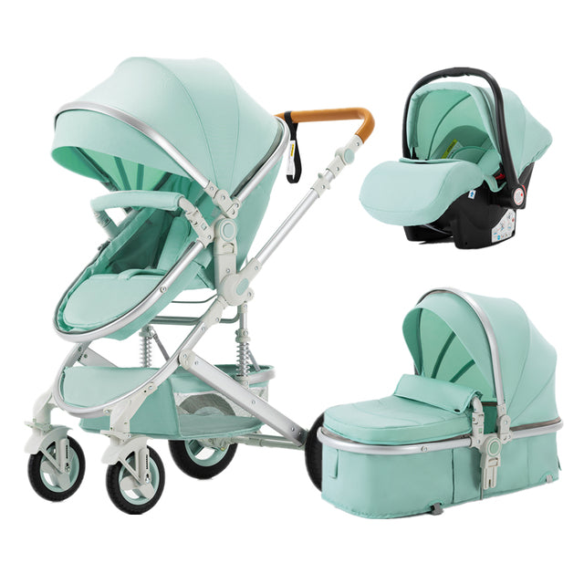 Poussette bébé, Yazoco, 530GP, luxe 3 en 1, cadre en aluminium, vert