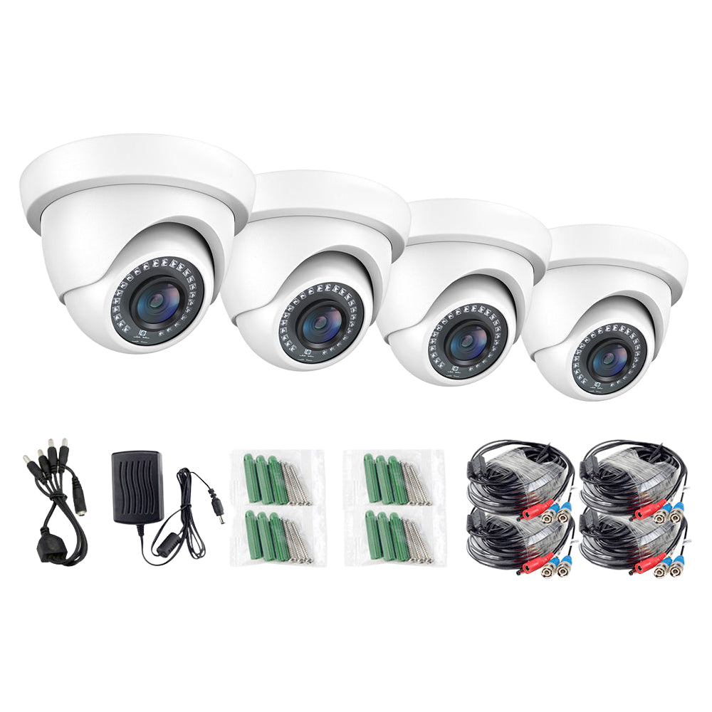 Système de sécurité étanche de caméra dôme CCTV 4pcs 1080P 2MP