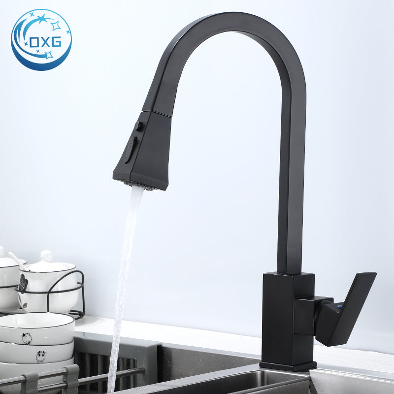 Faucet, OXG, Gourmet, Two Outlet Modes, Black, Standing, Standard Size.