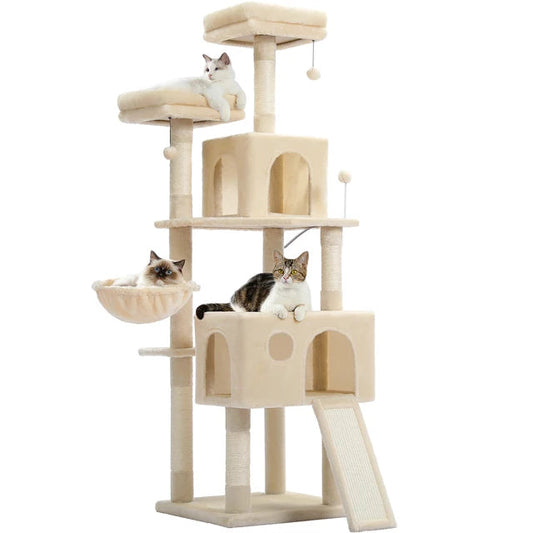 Cat Tree, Large, Multi Level, Beige