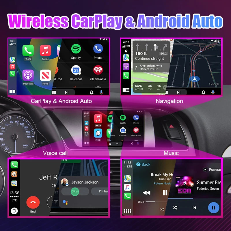 Wireless Speakers, , Audi A4 B8 A5 2009-2015, CarPlay Android Auto Interface, GPS MMI 3G, AirPlay Mirror Link, YouTube, Color, Size.
