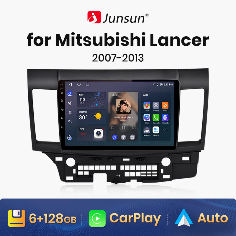 Wireless Speakers, , Mitsubishi Lancer 2007 - 2013 4G, AI Voice, Car Multimedia GPS, 2din autoradio, 
(1GB 16GB) DI-A, Black, Standard Size.