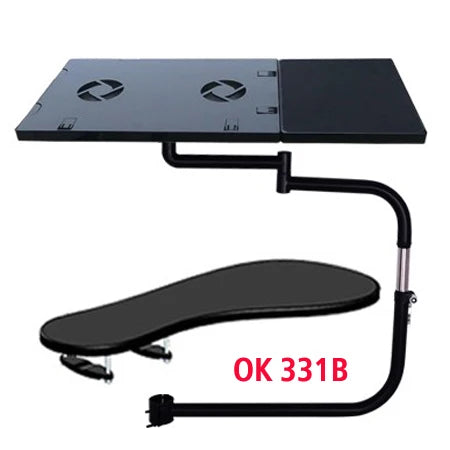 Chair Clamping Keyboard Holder, , DL OK331, Multifunctional, Full Motion, Laptop Holder, Mouse Pad, lazy laptop table, OK331B, Black