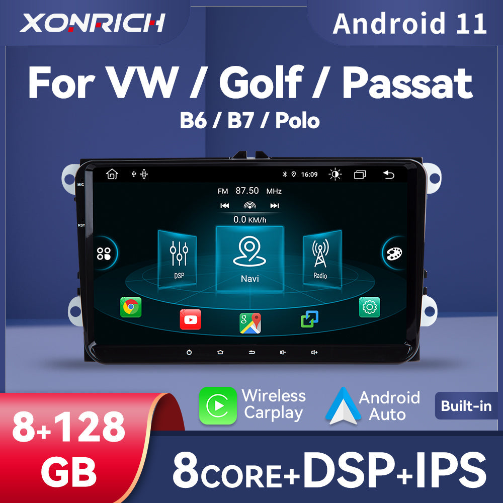 Lecteur multimédia de voiture, Xonrich, OBD2 CAM, Android, 2 Go, 32 Go, noir