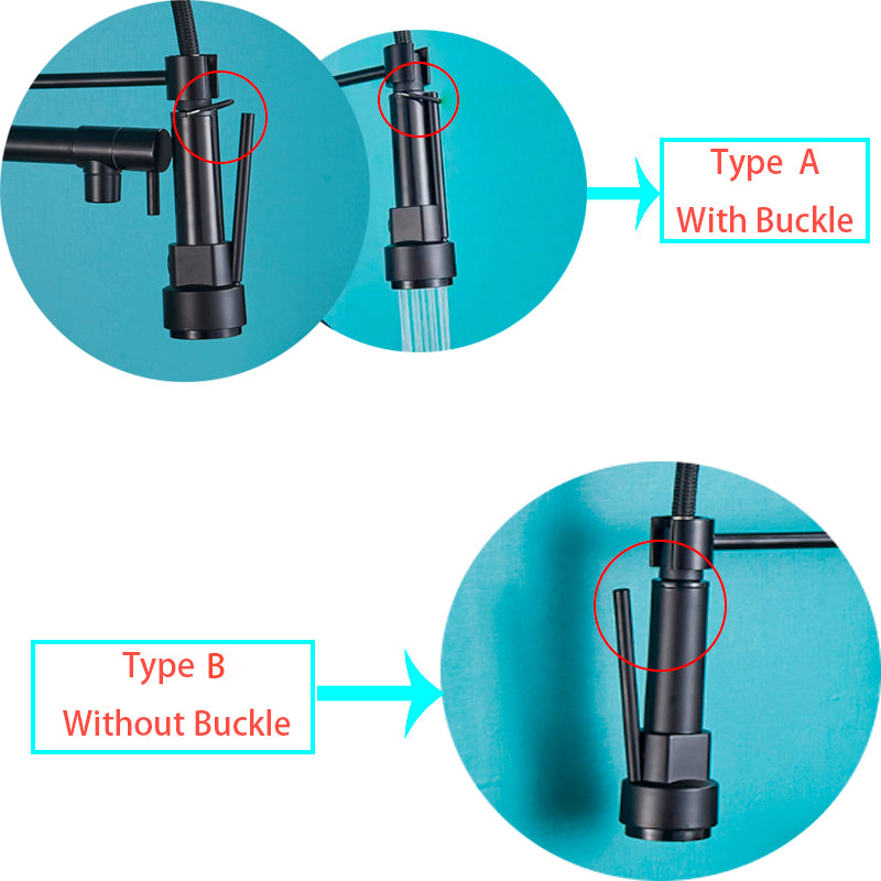 Robinet, Saflihcar, pulvérisateur latéral pivotant, mitigeur, noir avec boucle