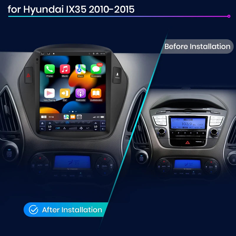 Wireless Speakers  Hyundai Tucson 2 IX35 2010-2015 4G 32GB Black Size A