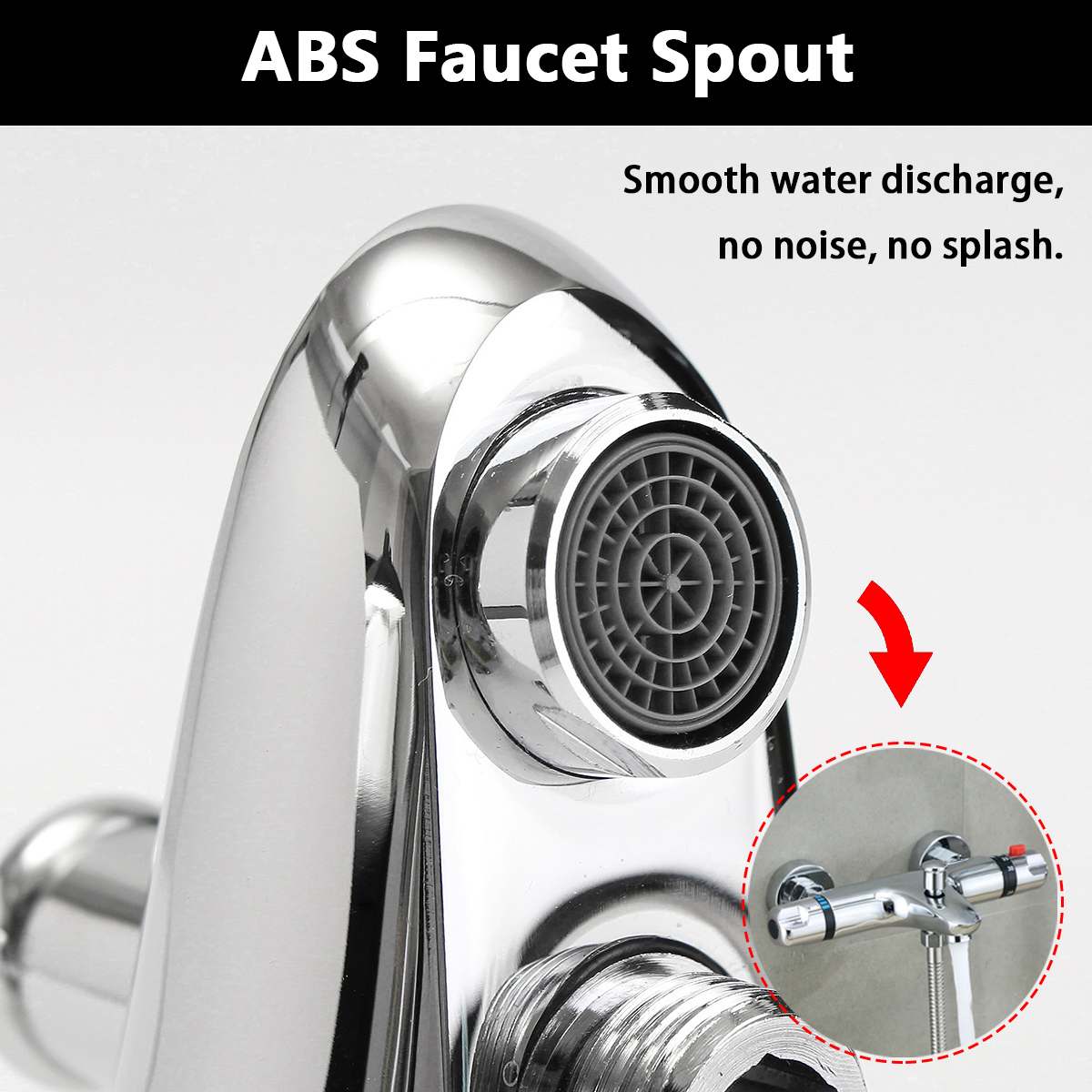 Faucet, Thermostatic Mixer, Hot/Cold, Bathtub/Shower, [Brand], [Model], Chrome, Standard Size