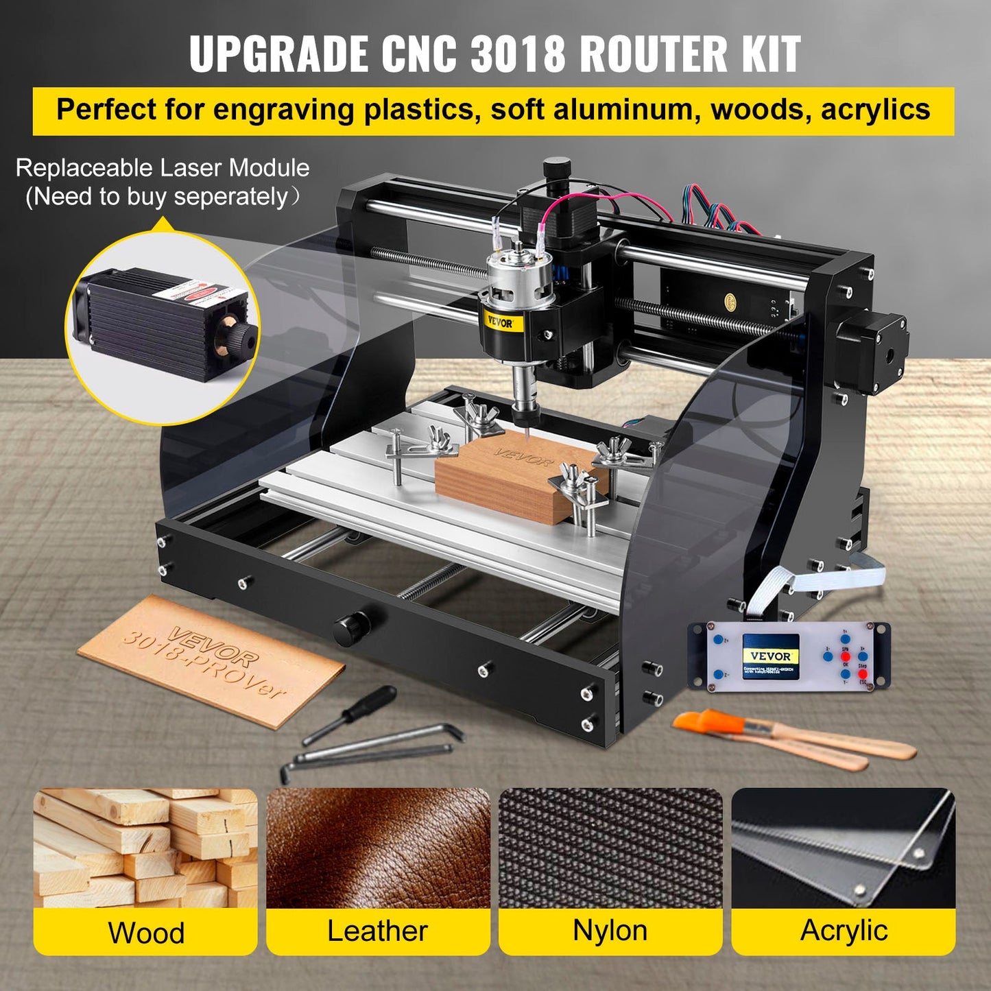 3018 PRO MAX CNC Engraving Machine 3 Axis Wood Milling Cutter PCB PVC