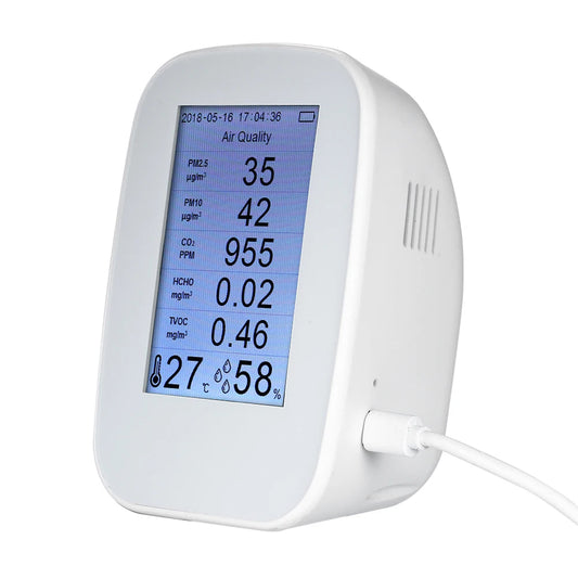 Moniteur de qualité de l'air, détecteur de CO2 D9-B PM2.5/HCHO/TVOC, thermomètre et hygromètre