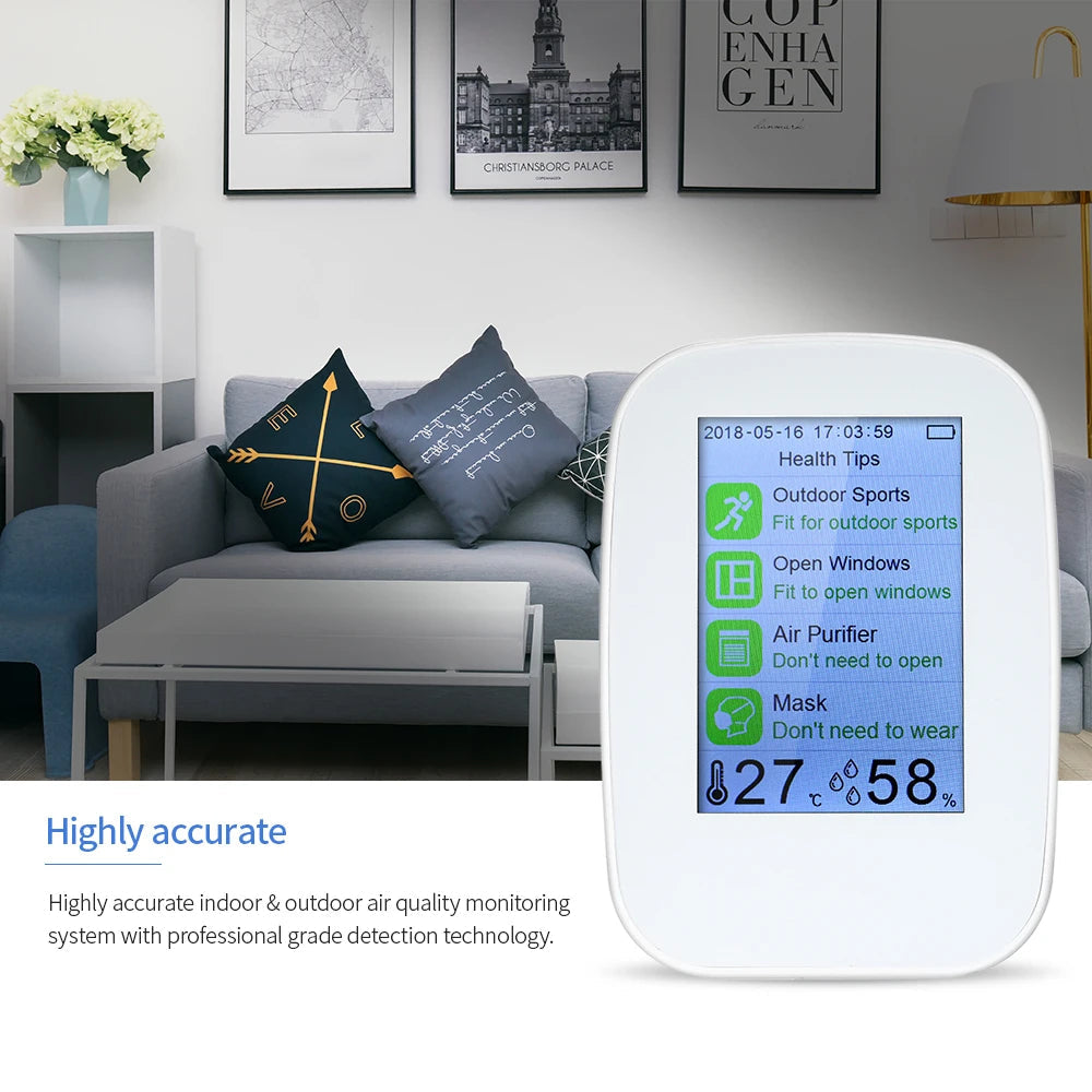 Air quality monitor CO2 detector  D9-B PM2.5/HCHO/TVOC Thermometer Hygrometer detector