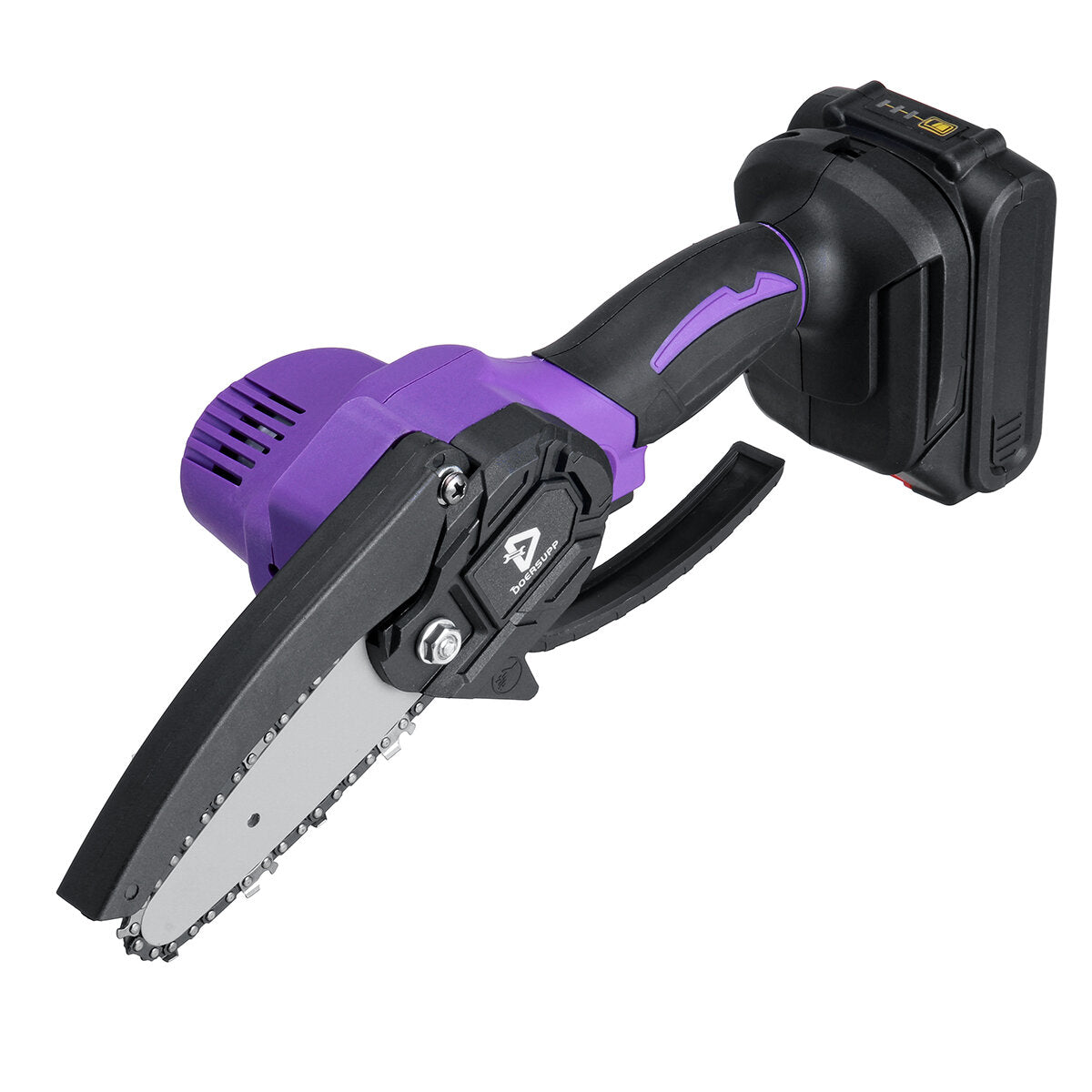 Electric Chainsaw, Meterk, 21V, 20 cm, Cordless, 2 Batterys SET1, Purple