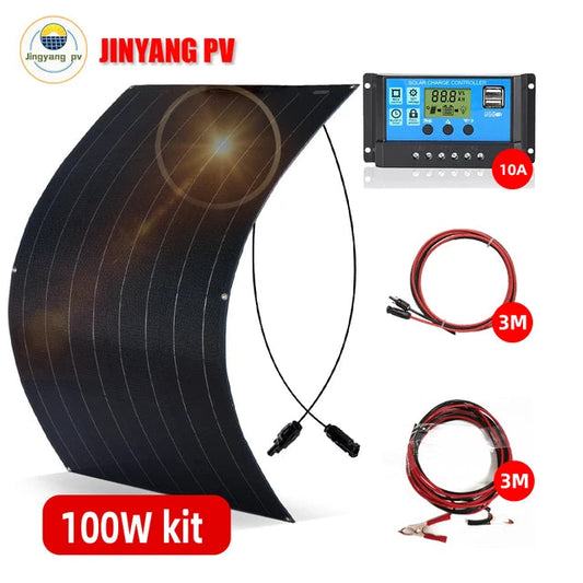 Solar Panel, 100W ETFE, Flexible, Mono Cell, 12V Battery Charger, 1000Watt Home System, 200W 300W 400W available, Size: N/A