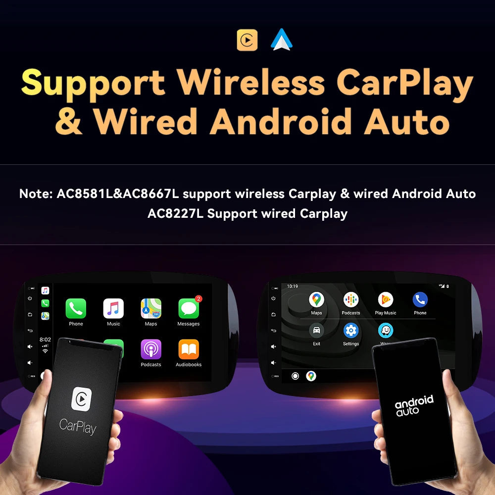 Wireless Speakers, , Carplay Mercedes Smart Fortwo 2015-2017, Android 11, GPS Navigation Stereo, IPS 4Core 2GB 16GB, 128GB, Black, 128GB.