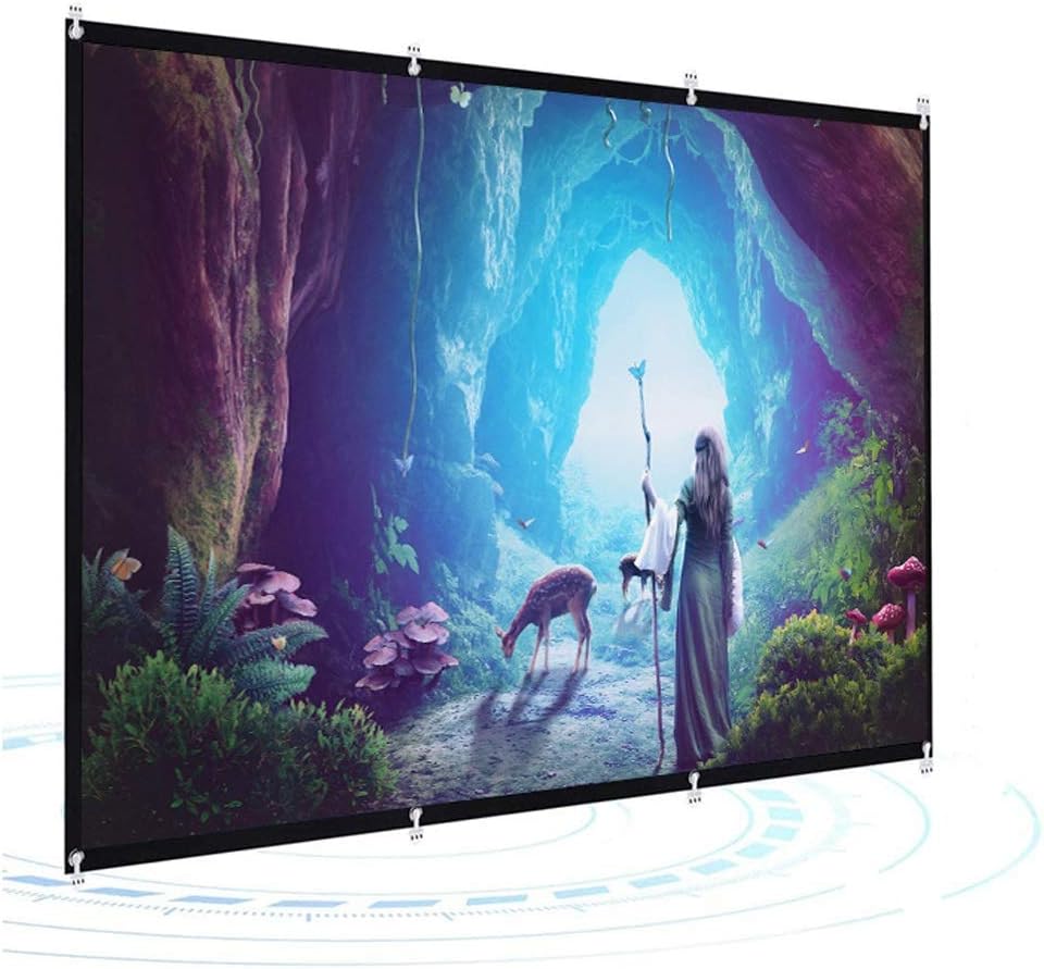 Écran de projection, 254 cm, HD, Polyester, Pliable, Blanc