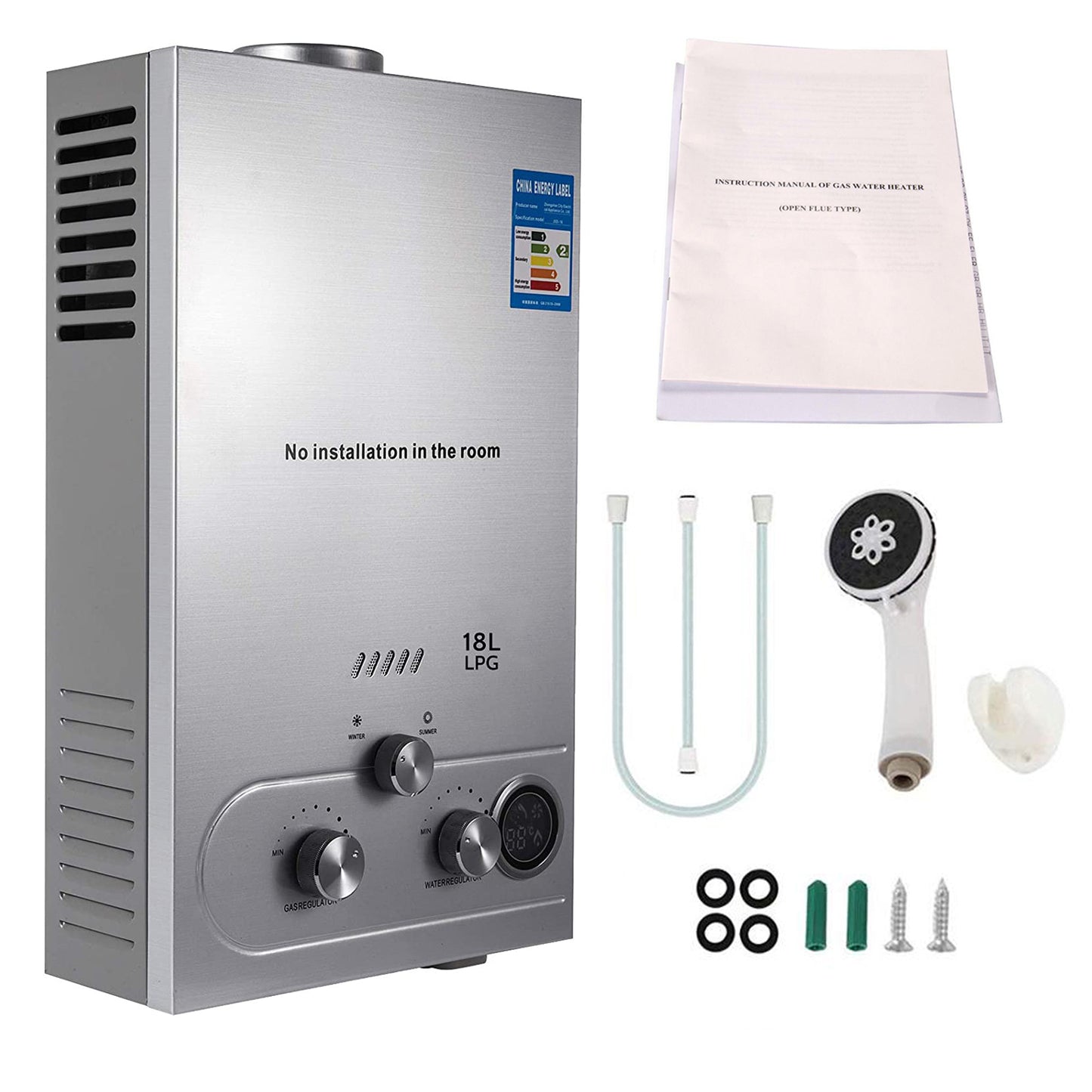 Instant Tankless Gas Water Heater 6-18L Propane LPG, Online Shopping.