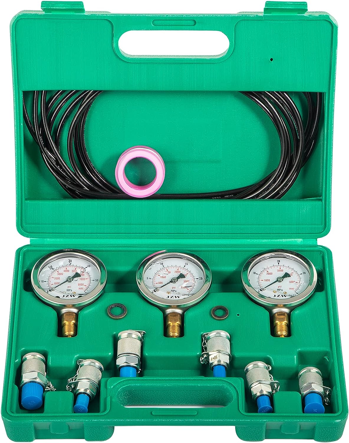 Hydraulic Pressure Gauge, 6 Test Couplings, Digital, with Case, (0-60Mpa)