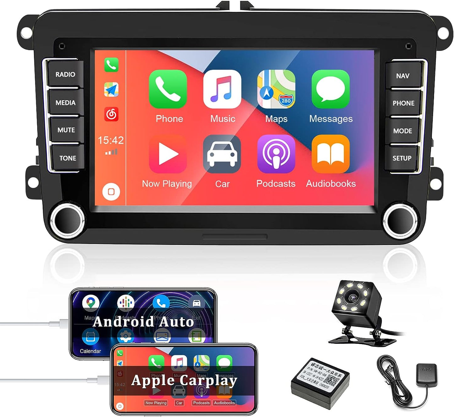 Car Multimedia Player, Ossuret, AHD1, 1GB, 32GB, GPS, AI, Black