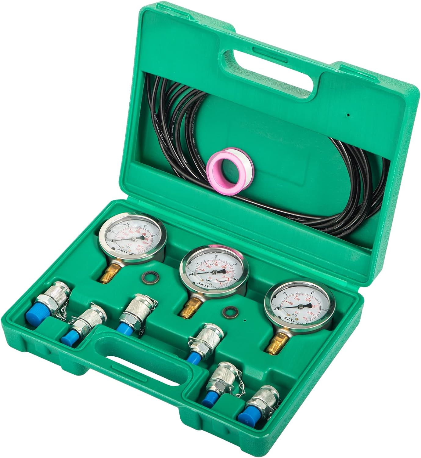 Hydraulic Pressure Gauge, 6 Test Couplings, Digital, with Case, (0-60Mpa)