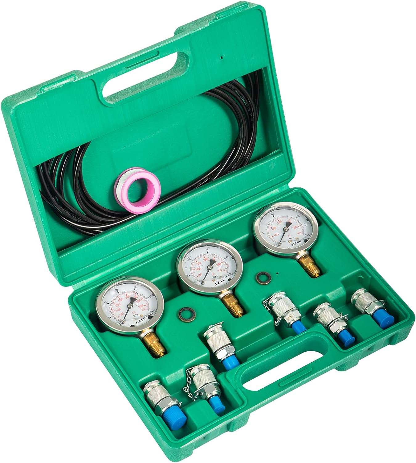 Hydraulic Pressure Gauge, 6 Test Couplings, Digital, with Case, (0-60Mpa)