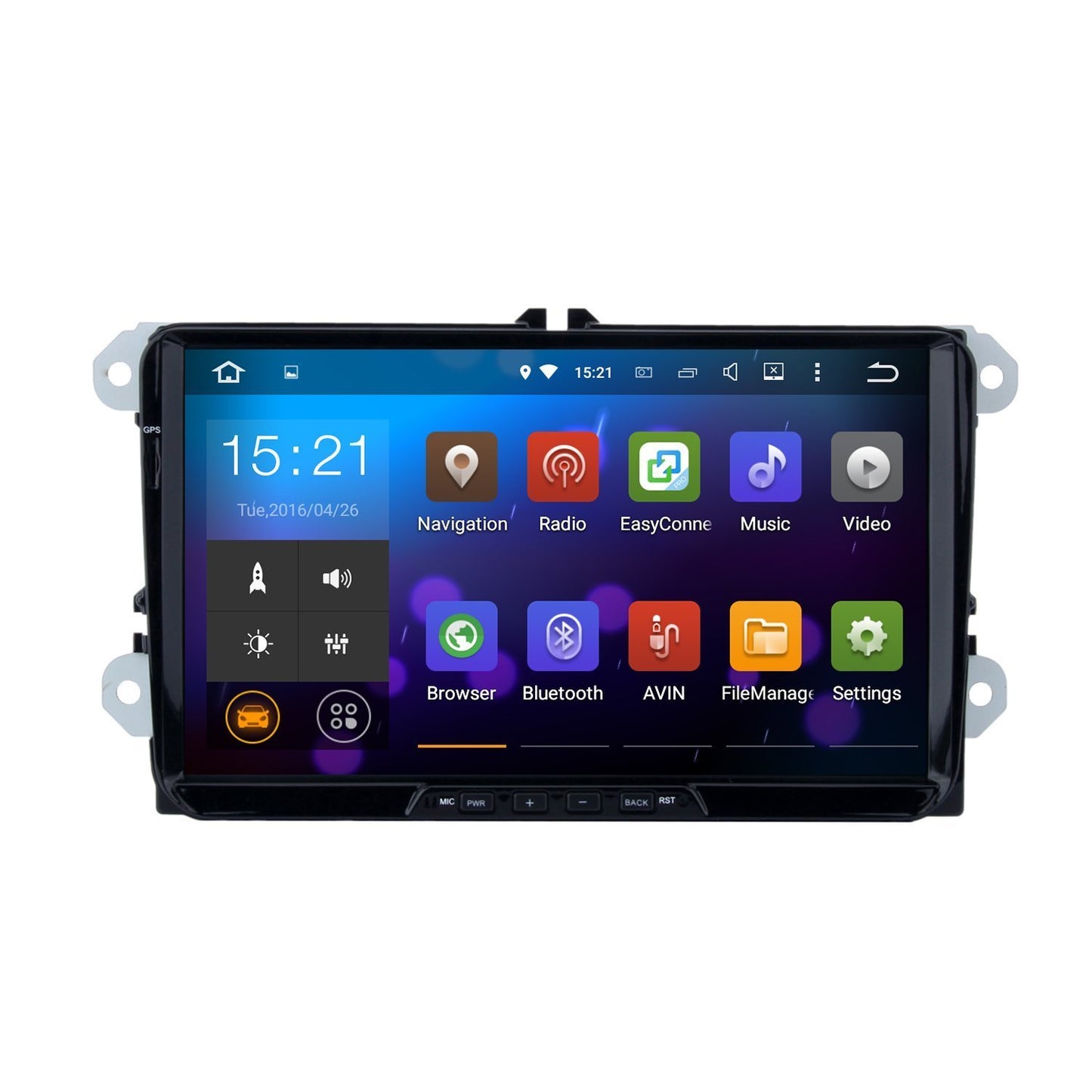 Car Multimedia Player, Wondefoo, CBL-8G128 720AG4G-CP, Android 11, 2 Din, Black