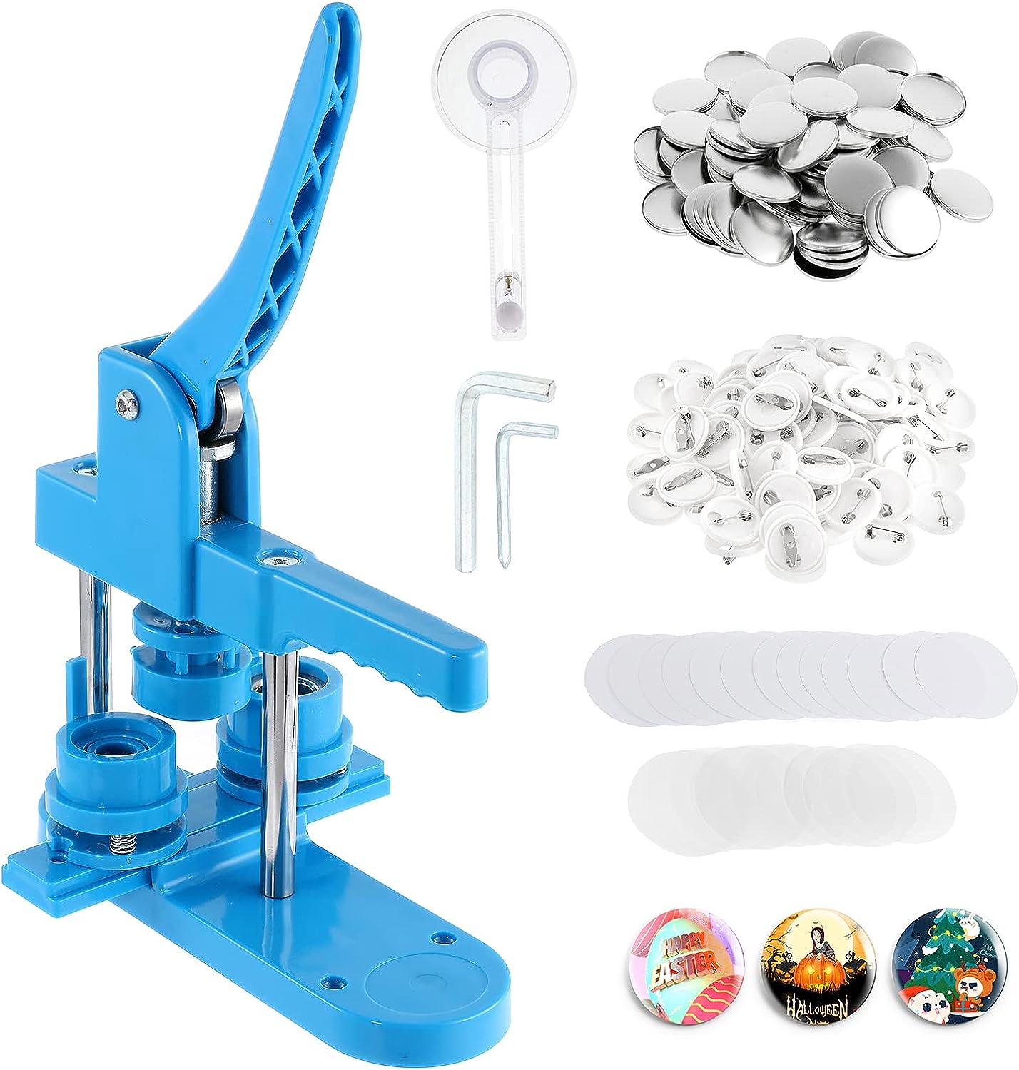 Button Maker Machine, Vevor,  25mm, 32mm, 58mm, Circle Cutter, Blue