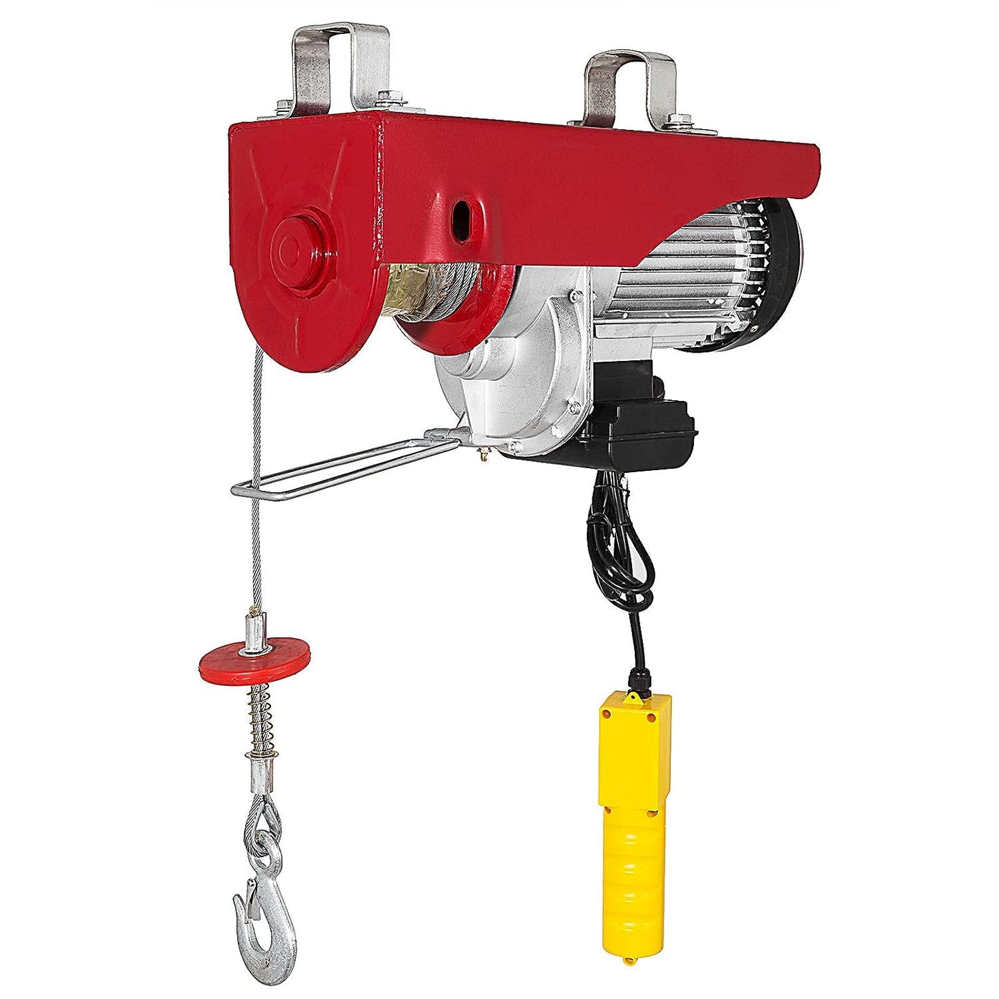 Electric Hoist Crane Winch, Remote Control, 250kg, Red