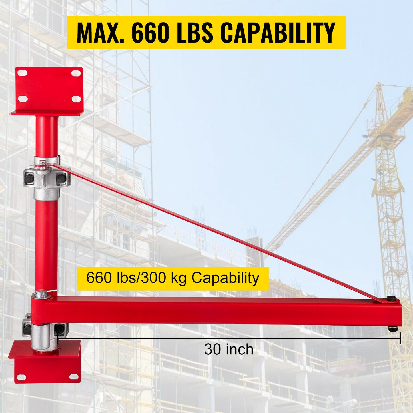 Electric Hoist Holder Swing Arm for Crane, 75-115cm