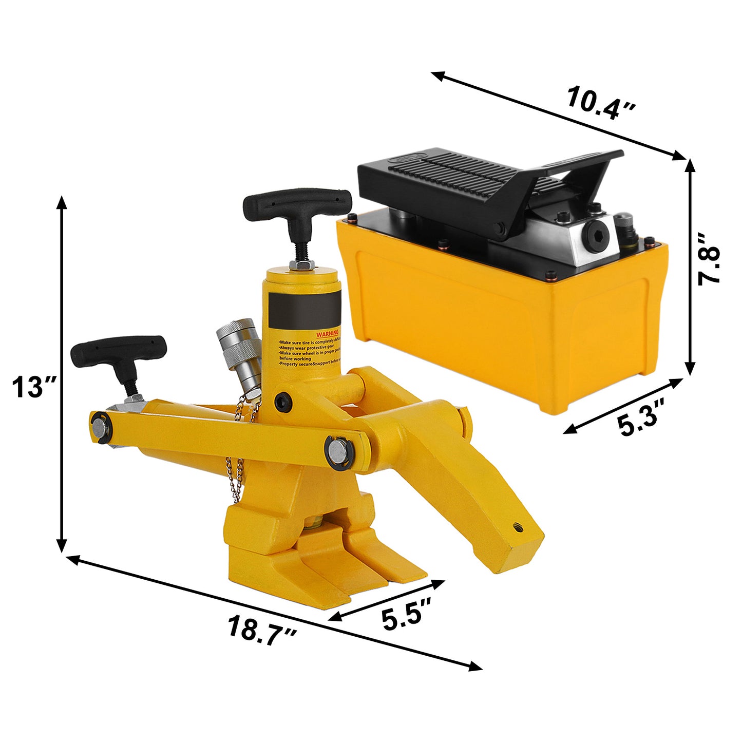 Kit schimbător hidraulic de anvelope cu pompă de picior - 750 bar/10000PSI