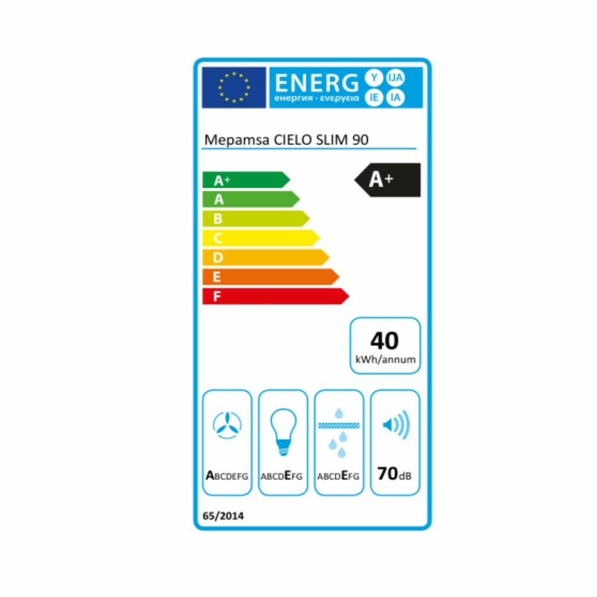 Conventional Hood Mepamsa CIELO SLIM 90 cm 720 m3/h 145W