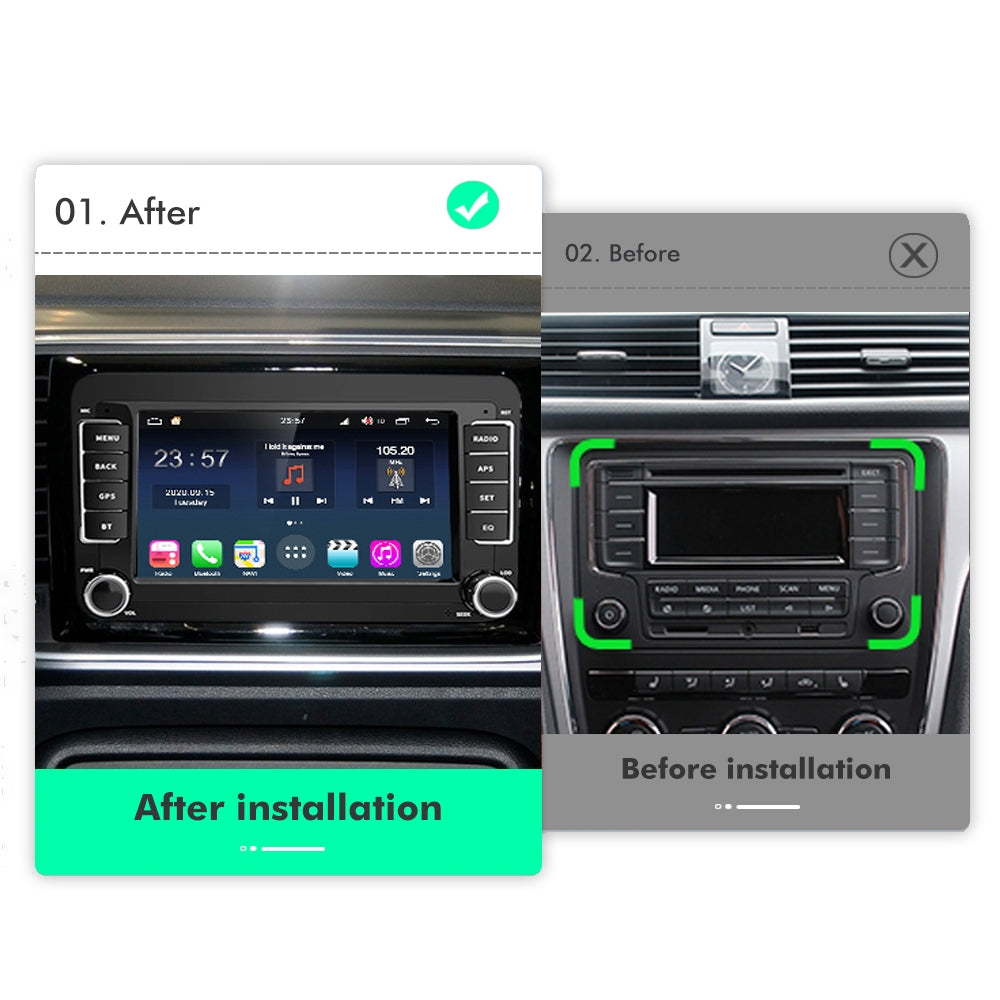 Golf, 7862 Auto Android 12 Autoradio GPS Lecteur, 8G+256G, Carplay, Wifi, VW Caddy Amarok Scirocco Polo Passat B6 Touran Jetta, Carp 360 CAM