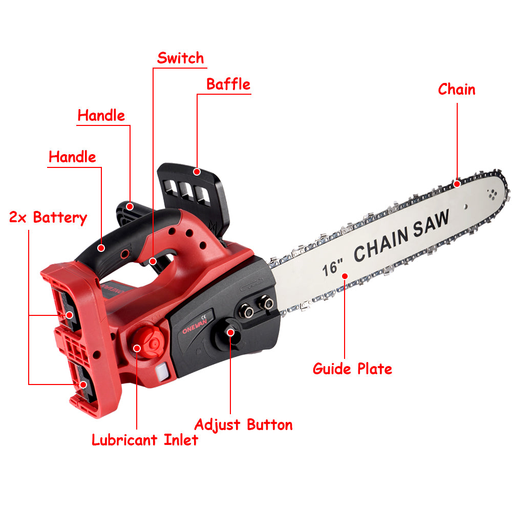 16" Electric Chainsaw Battery Rotary Saw for Makita 18v - 7980W
