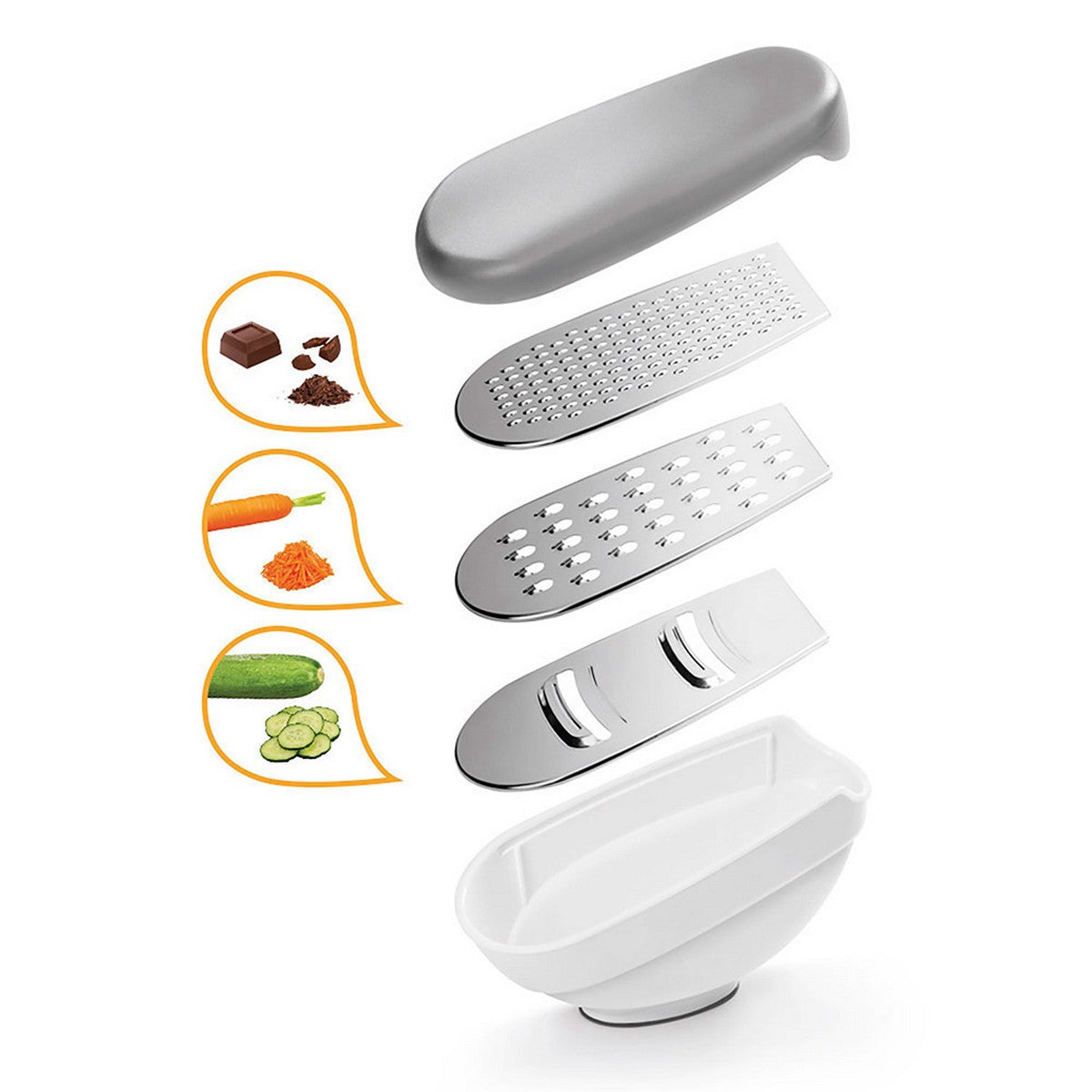 Grater with Container Metaltex Rap-Box 3-in-1 ABS Acrylic (21 cm)