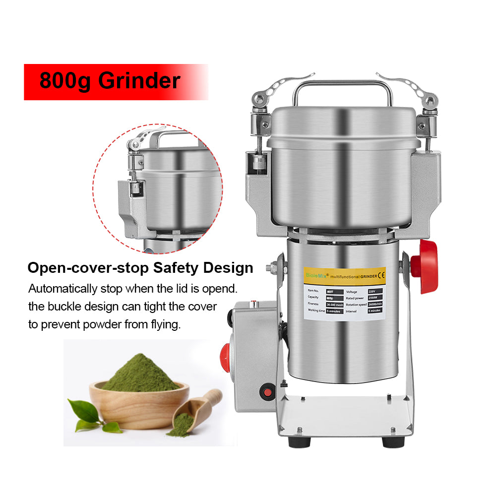 Dry Food Grinding Machine, Biolomix, 220V, 2500W, 2000g, Stainless Steel