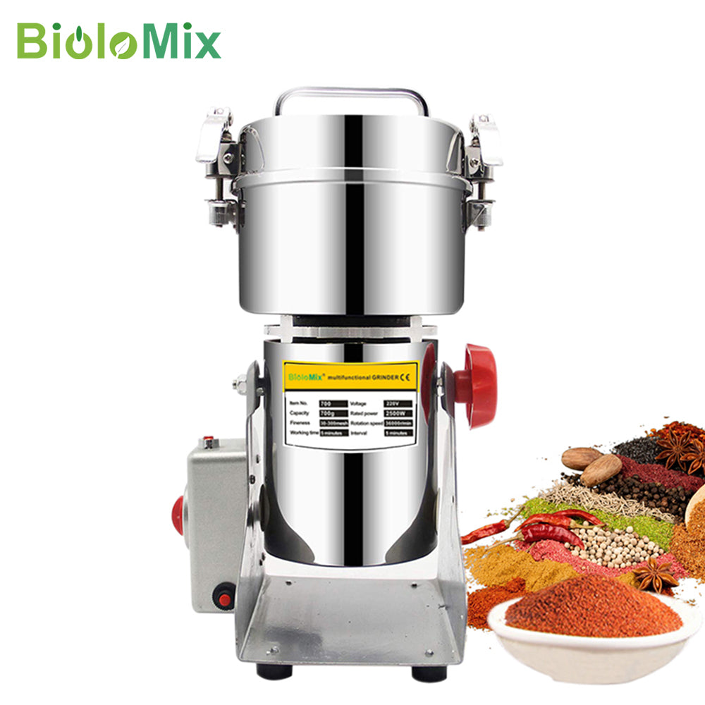 Dry Food Grinding Machine, Biolomix, 220V, 2500W, 2000g, Stainless Steel