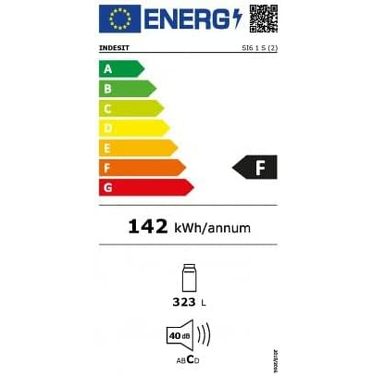 Frigider Indesit SI6 1 S Alb Negru Argintiu Oțel