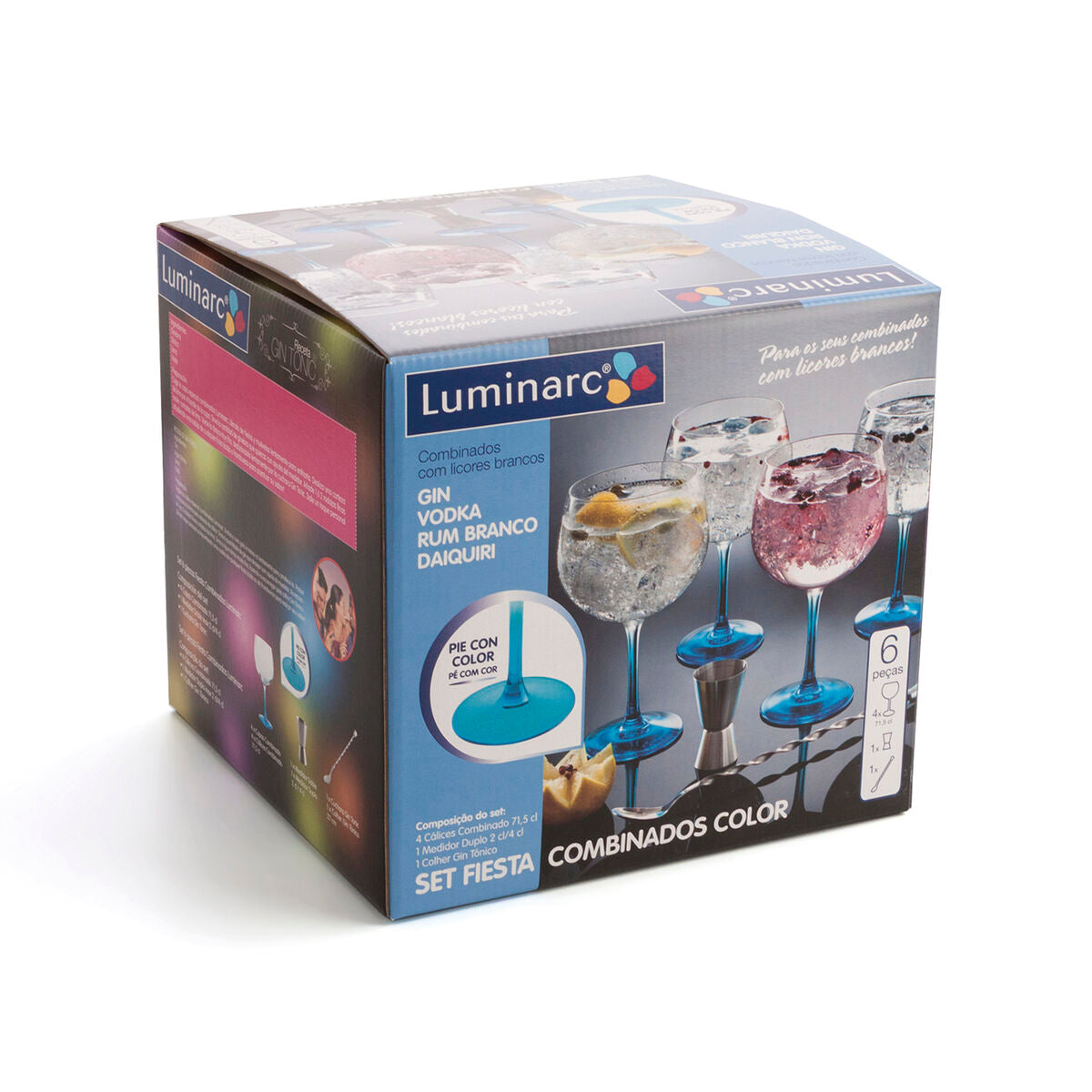 Set Pentru Cocktail Luminarc Gin Multicolor Sticlă 6 Piese