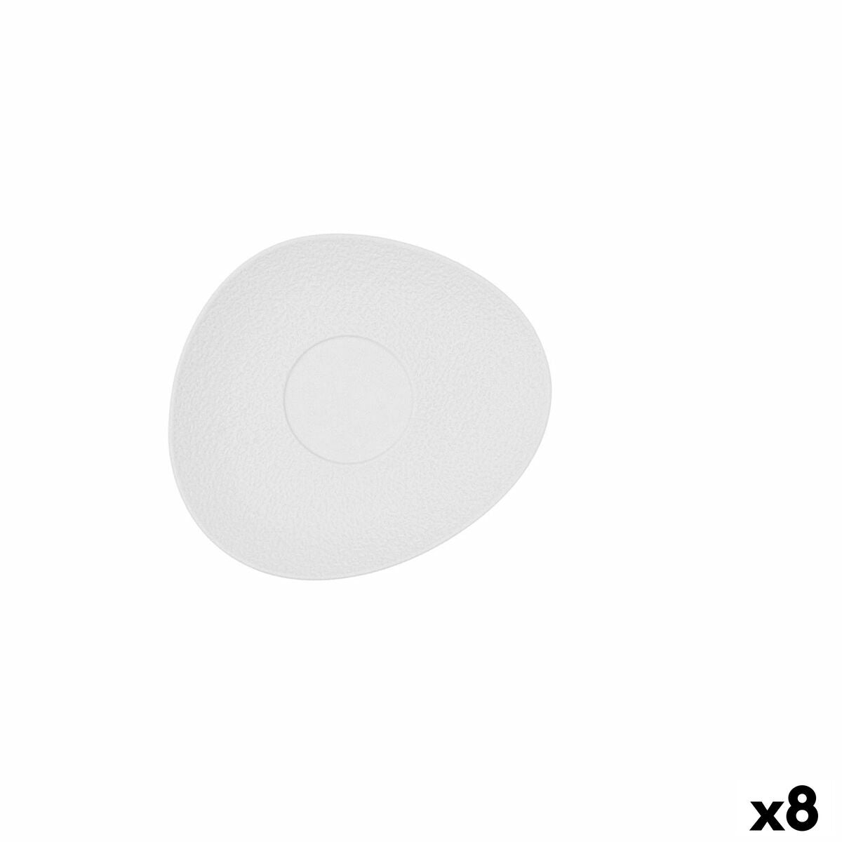 Plate Bidasoa Fosil White Ceramic Aluminium Oxide 15,8 x 13,8 x 2 cm Coffee (8 Units)