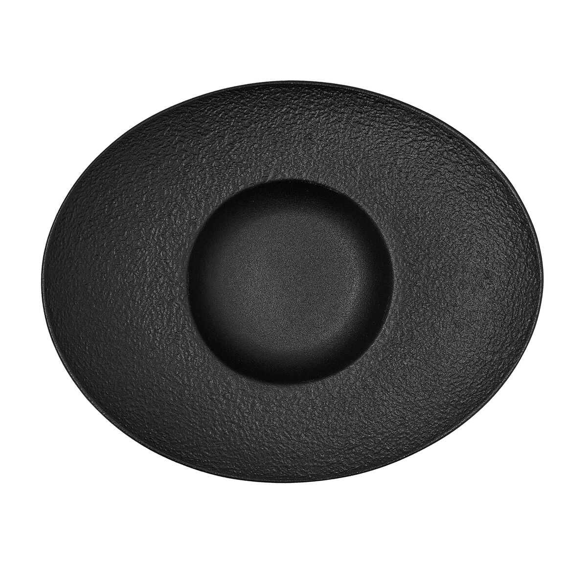 Farfurie Adâncă Bidasoa Fosil Negru Ceramică Oval 27,3 x 22,2 x 5,7 cm (8 Unități)