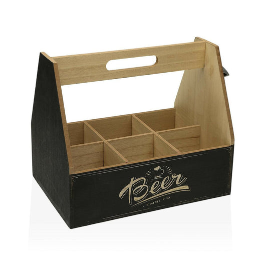 Suport pentru sticle Versa 6 sticle 18 x 5 x 18 cm Metal Lemn MDF