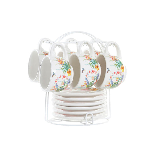 Set de Căni de Cafea DKD Home Decor Multicolor 180 ml Dolomite