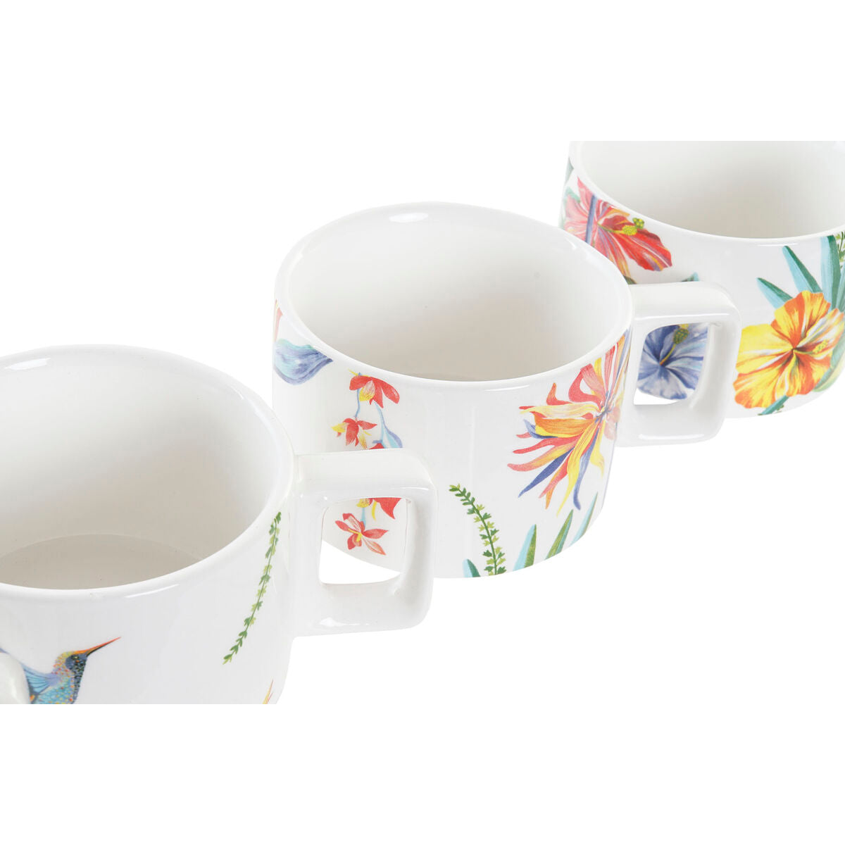 Piece Coffee Cup Set DKD Home Decor Multicolour Dolomite 4 Pieces 260 ml